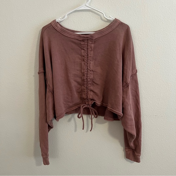 Free People Bae Pullover Dropped Shoulder Summer Sparrow Oversized Top - Picture 7 of 7